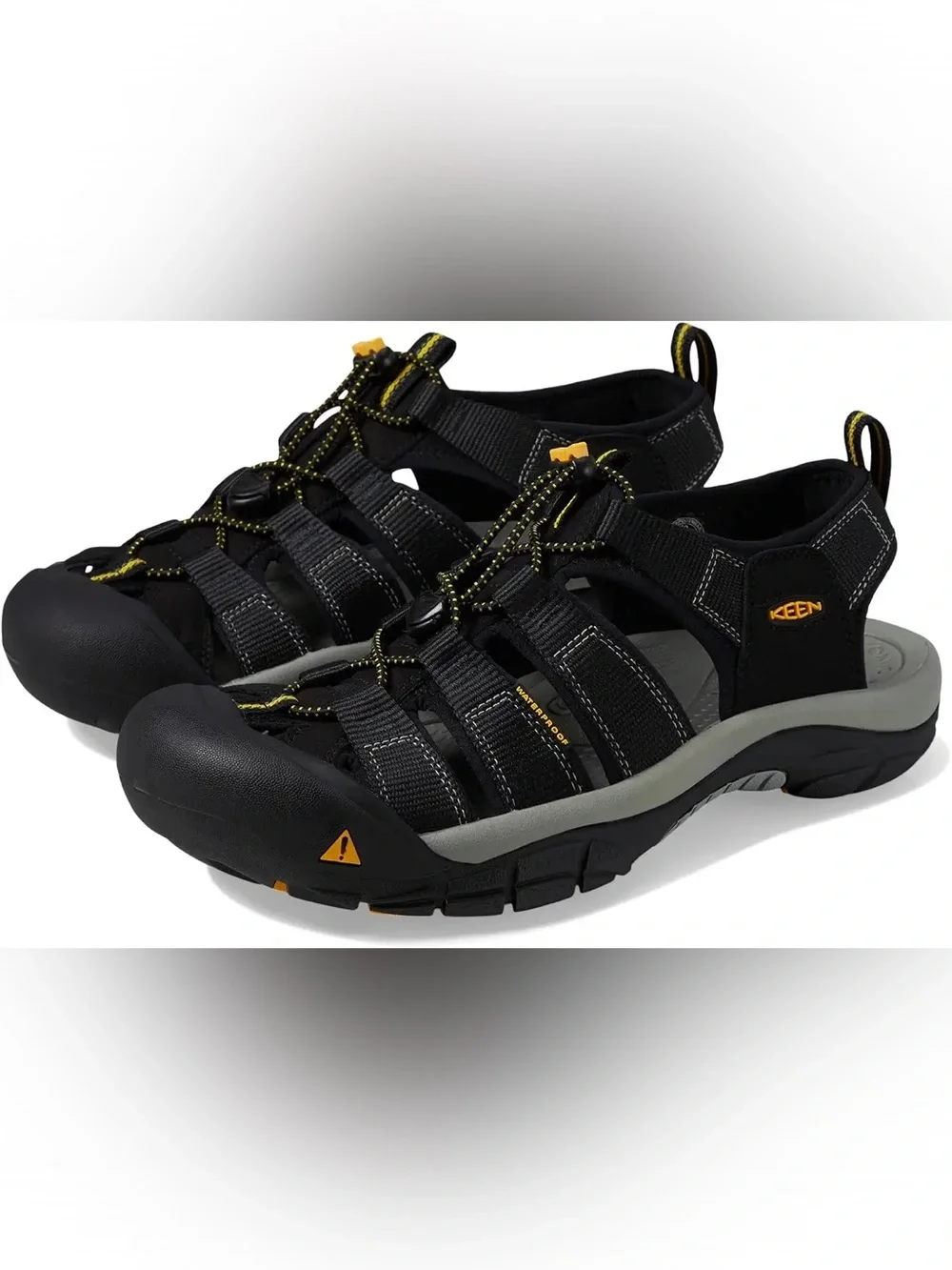 Keen Men's Black and Yellow Outdoor Sandals